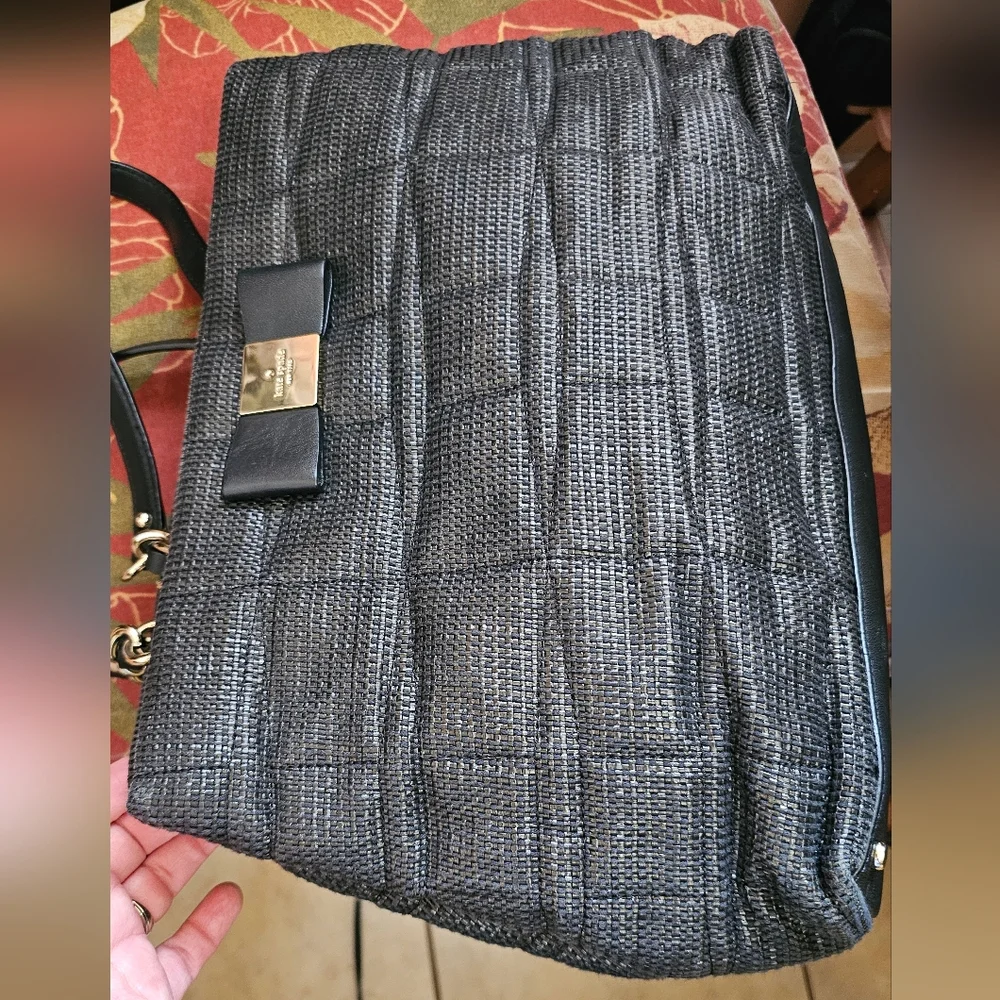 Kate Spade Black Veranda Place Woven Leather Maryanne Satchel Handbag EUC - Picture 10 of 14